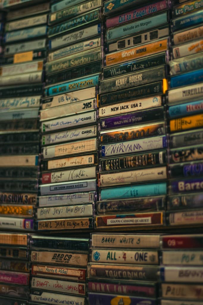 Stacks of cassettes