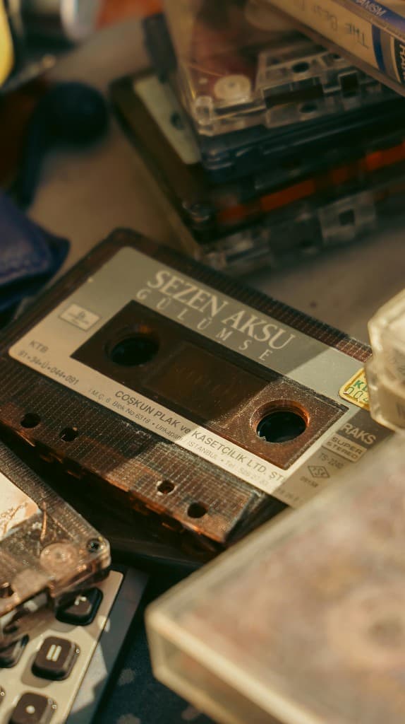Vintage cassette pile